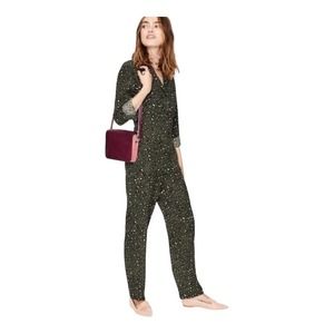 Boden Womens Tillie Leopard Print Green Jumpsuit
